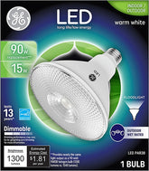 GE 38451 LED Bulb, Flood/Spotlight, PAR38 Lamp, 90 W Equivalent, E26 Lamp Base, Dimmable, Bright White Light